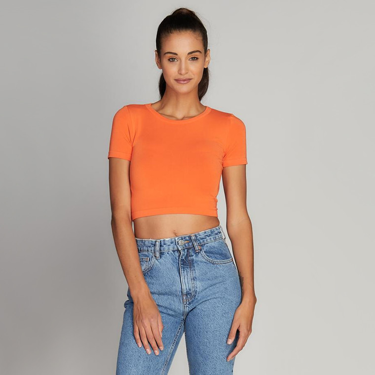 C'est Moi Bamboo Short Sleeve Crop Top