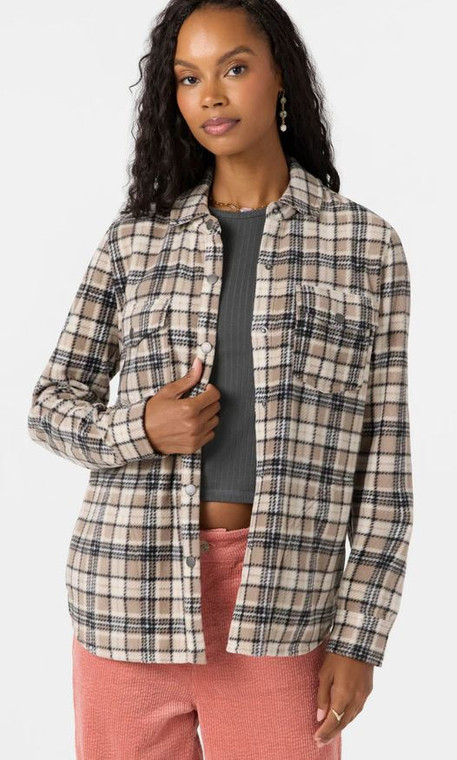 O'Neill Women's Zuma Plaid Fleece Top: Dune