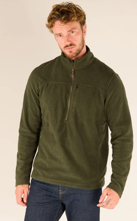 Sherpa Men's Rolpa Eco 1/4 Zip Top: Evergreen