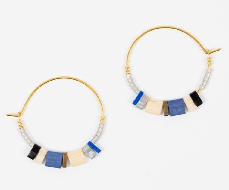 Altiplano Tila Hoop Earrings: Blue Denim