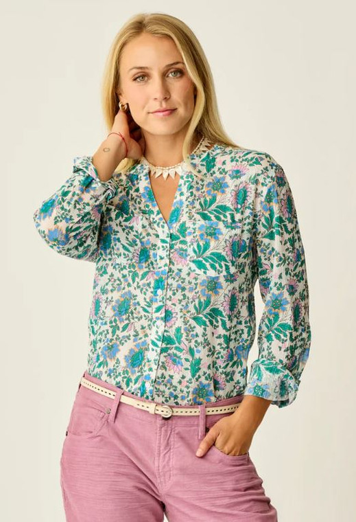 Carve Women's Dylan Gauze Tunic: Cloud Multi Floral