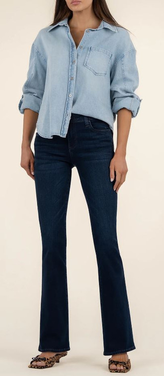 Kut Women's Natalie Mid Rise Flare 5 Pocket Jean: Ledge