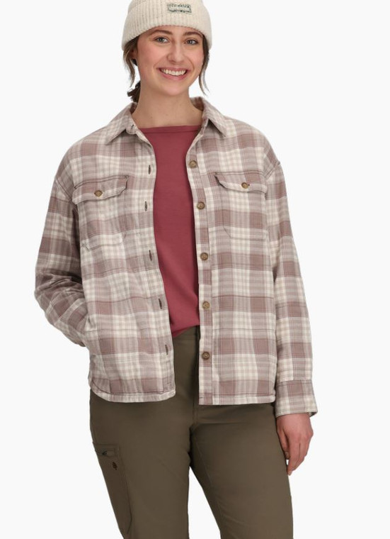 Royal Robbins Women's Vista Flannel Shacket: Chalk Antelope Plaid