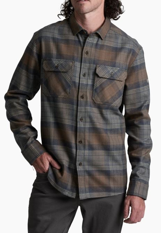 Kuhl Men's Rydr Flannel Long Sleeve Shirt: Midnight Timber