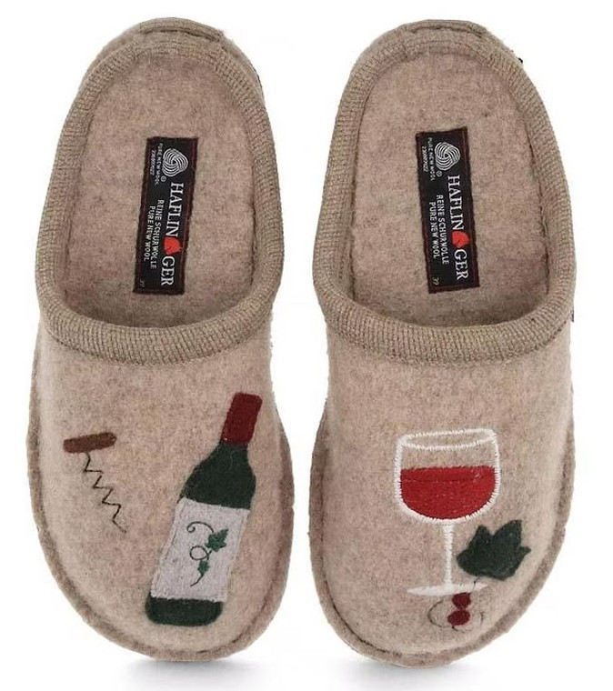 Halflinger Women's Wine Time Slipper: Beige