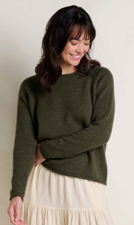 Toad & Co Women's Alpenglo Sweater: Olive