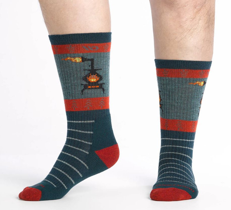 Wide Open Men's 9006 Stoked Merino Wool Crew Sock: Juniper