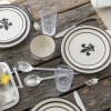 4-Piece Thin Place Setting in Black Fleur De Lis