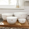 4 Piece Louisville Pottery Collection Nested Mixing Bowl Set in White