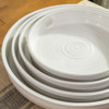 14" LPC Tray Stamped & Embossed in Center in White - Louisville Pottery Collection