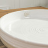 16" Tray Stamped & Embossed in Center in White - Louisville Pottery Collection