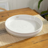 16" Tray Stamped & Embossed in Center in White - Louisville Pottery Collection