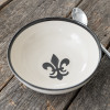 7" Serving Bowl in Black Fleur De Lis