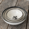 7" Serving Bowl in Black Fleur De Lis