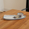 20" Antipasto Tray with Bowl in Blue Fleur De Lis
