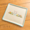 14" Square Bunny Tray with Blue Banding