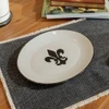 12" Oval Platter in Black Fleur de Lis