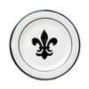 11" Rimmed Plate with Fleur de Lis in Black, Stoneware