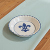 Thumb Print Pie Plate in Blue Fleur de Lis