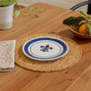 9" Thin Plate in Blue Fleur de Lis