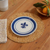 9" Thin Plate in Blue Fleur de Lis