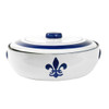  3 Qt. Casserole & Cover in Blue Fleur de Lis