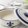 3 Qt Casserole & Cover in Blue Fleur de Lis