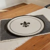 14" Round Platter in Black Fleur de Lis