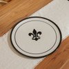 14" Round Platter in Black Fleur de Lis
