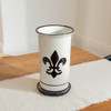 10.5” Wine Cooler & Saucer in Black Fleur de Lis