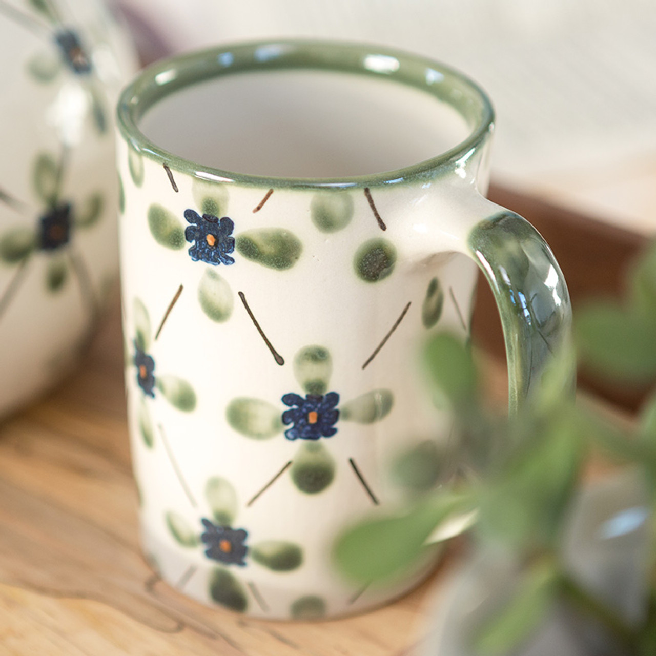 Coffee Cup Vintage Glass Mugs 14 Ounces Set of 2 Embossed Tea
