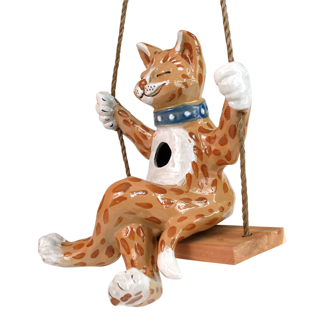Swinging Cat Birdhouse Stoneware & Co.