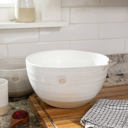 White Ceramic Mixing Bowl