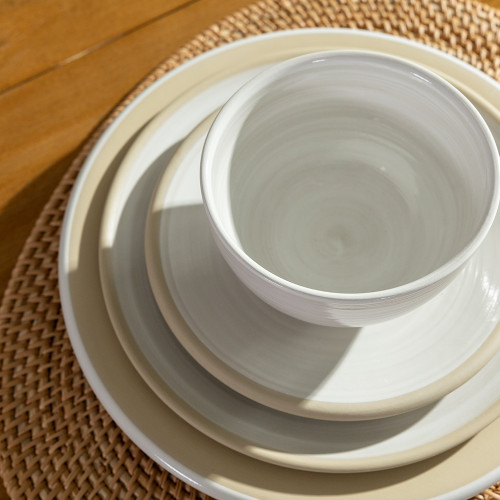 4-Piece Louisville Pottery Collection Nested Mixing Bowl Set in White -  Stoneware & Co.