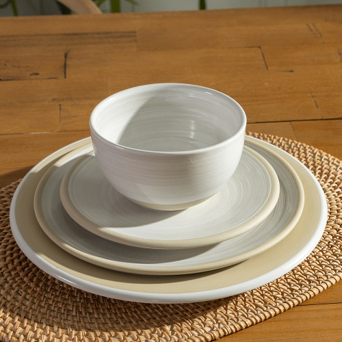 Louisville Pottery Collection 4-Piece Place Setting with 11" Rimmed dinner plate