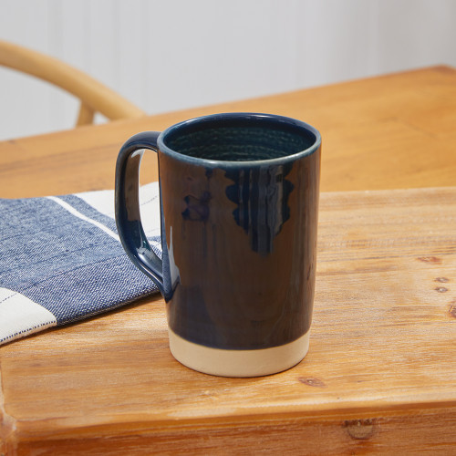 Personalized 14 oz. Hearth Ceramic Mug with Wood Lid-Coasters