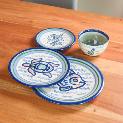 4-Piece Thin Place Setting in Sea Life 