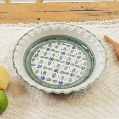 Thumb Print Pie Plate in French Country