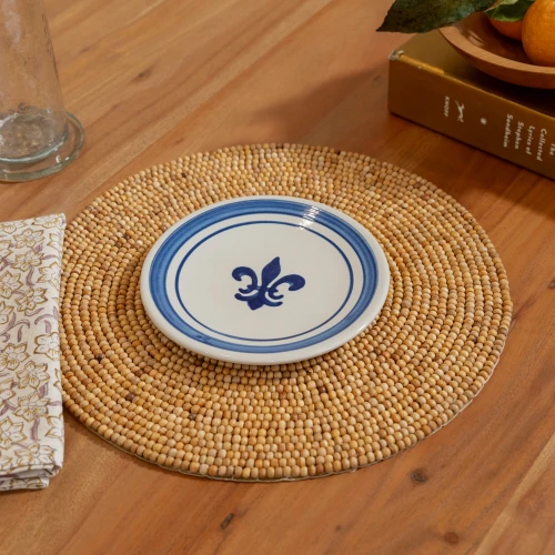 7" Thin Plate in Blue Fleur De Lis