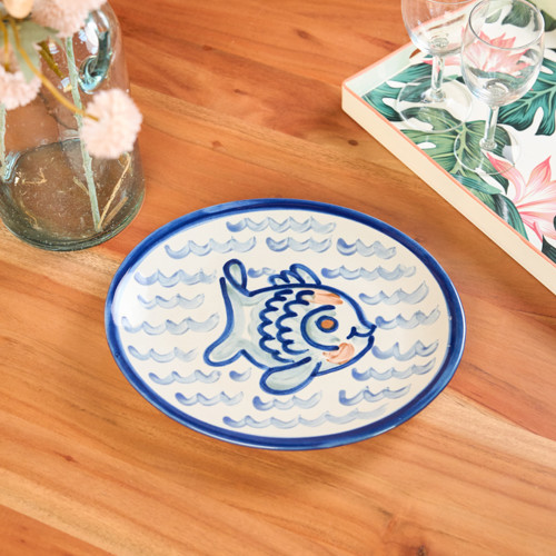 12" Oval Platter in Sea Life