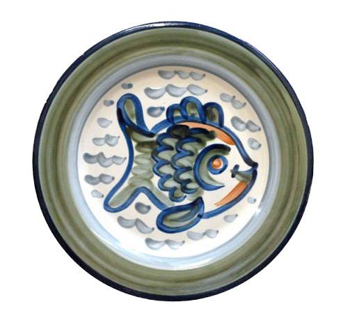 11" Rimmed Plate in Sea Life
