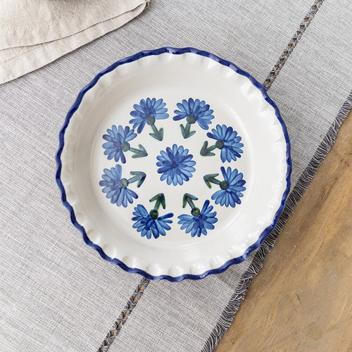 Thumb Print Pie Plate in Bachelor Button