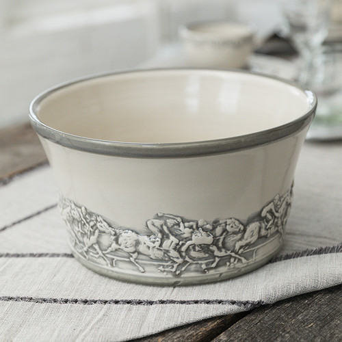 12" Salad Bowl in Embossed Running Horse