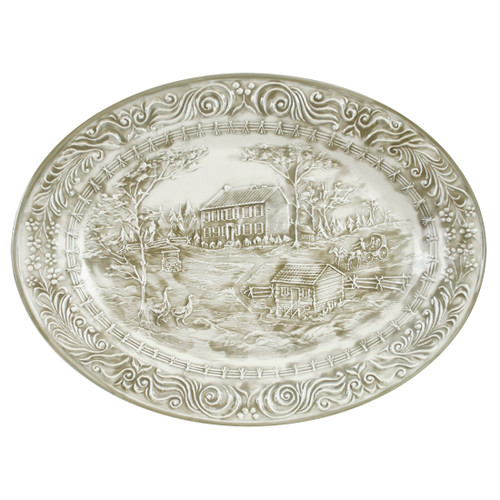 19" Embossed My Old Kentucky Home Oval Platter