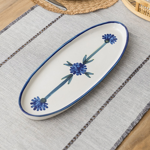 20" Antipasto Tray with Bowl in Bachelor Button