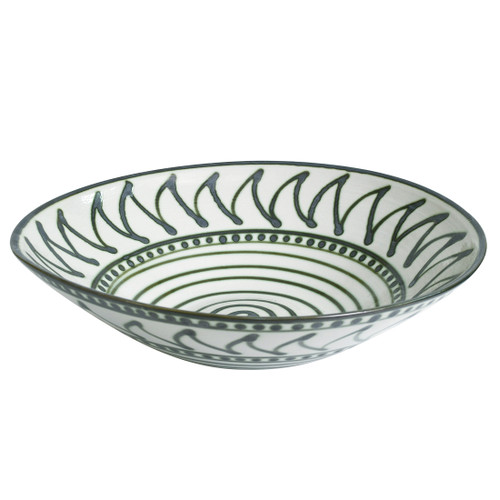 15" Flared Bowl in Graffiti Green