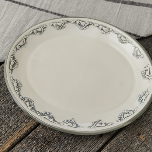12" Oval Platter in Embossed Running Horse