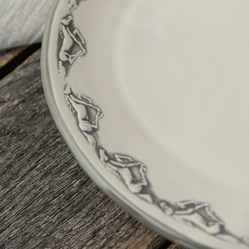 15" Oval Platter in Embossed Running Horse
