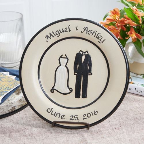 Personalized 11” Tuxedo & Dress Rimmed Plate