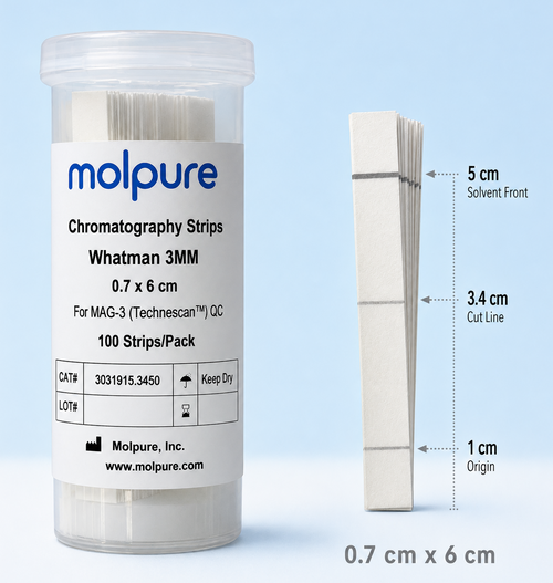 Gray TLC Chromatography Strips, 0.7 x 6 cm, 100 Strips/Pkg